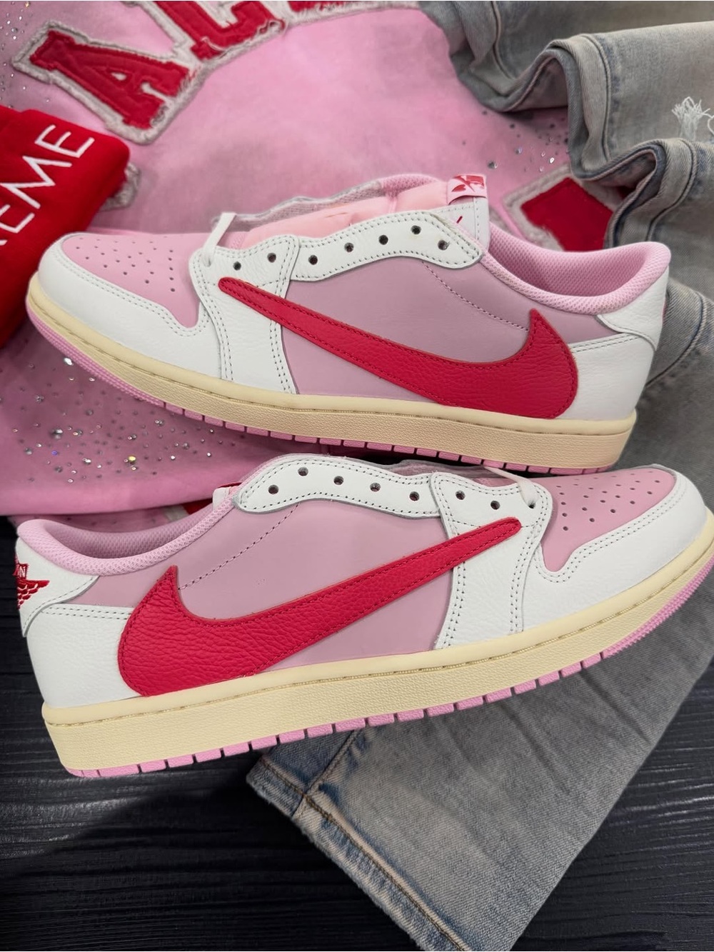 Travis Scott x Air Jordan 1 Retro Low OG 'Sail Tropical Pink' SZ 4